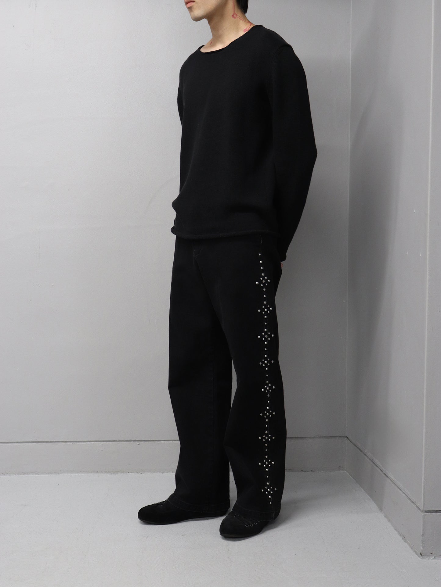 【LIMITED QUANTITY】ACE OF SPADES BLACK BOOT CUT STUDS / BLACK