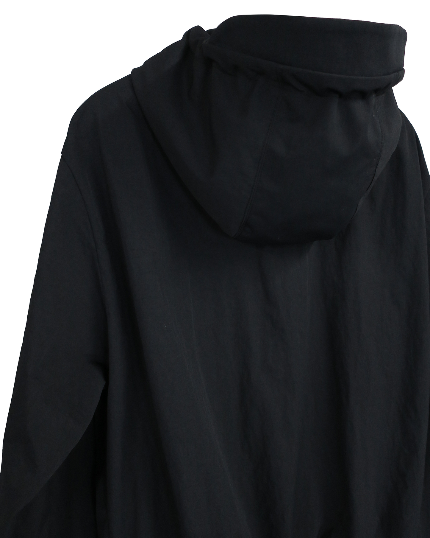 BRIMMED NYLON ZIP HOODIE/ BLACK