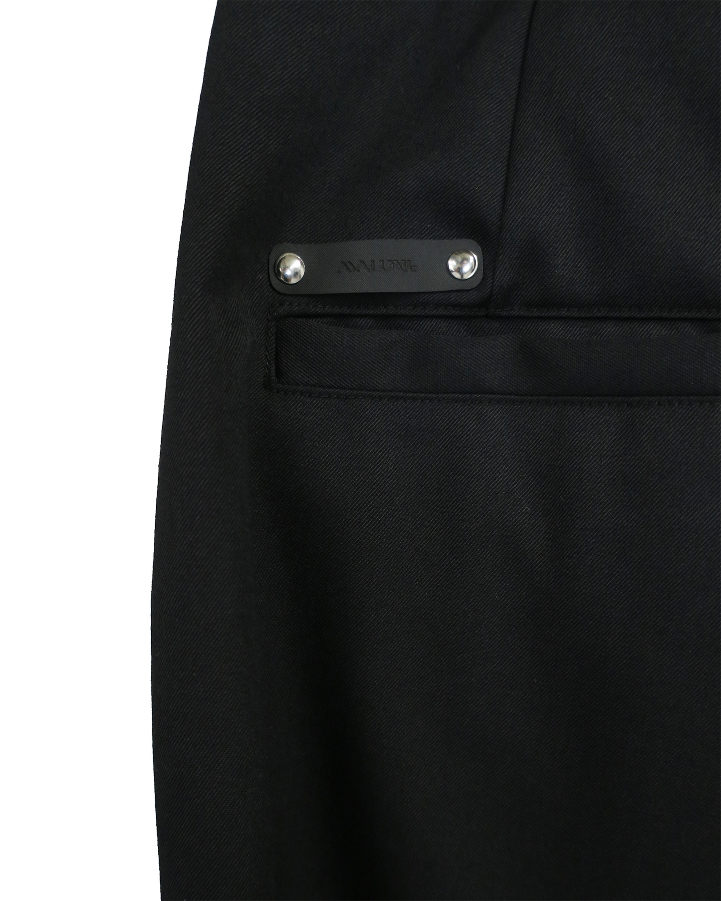 SPRING WOOL GABARDINE DOUBLE LOOP RELAXED TROUSERS / BLACK