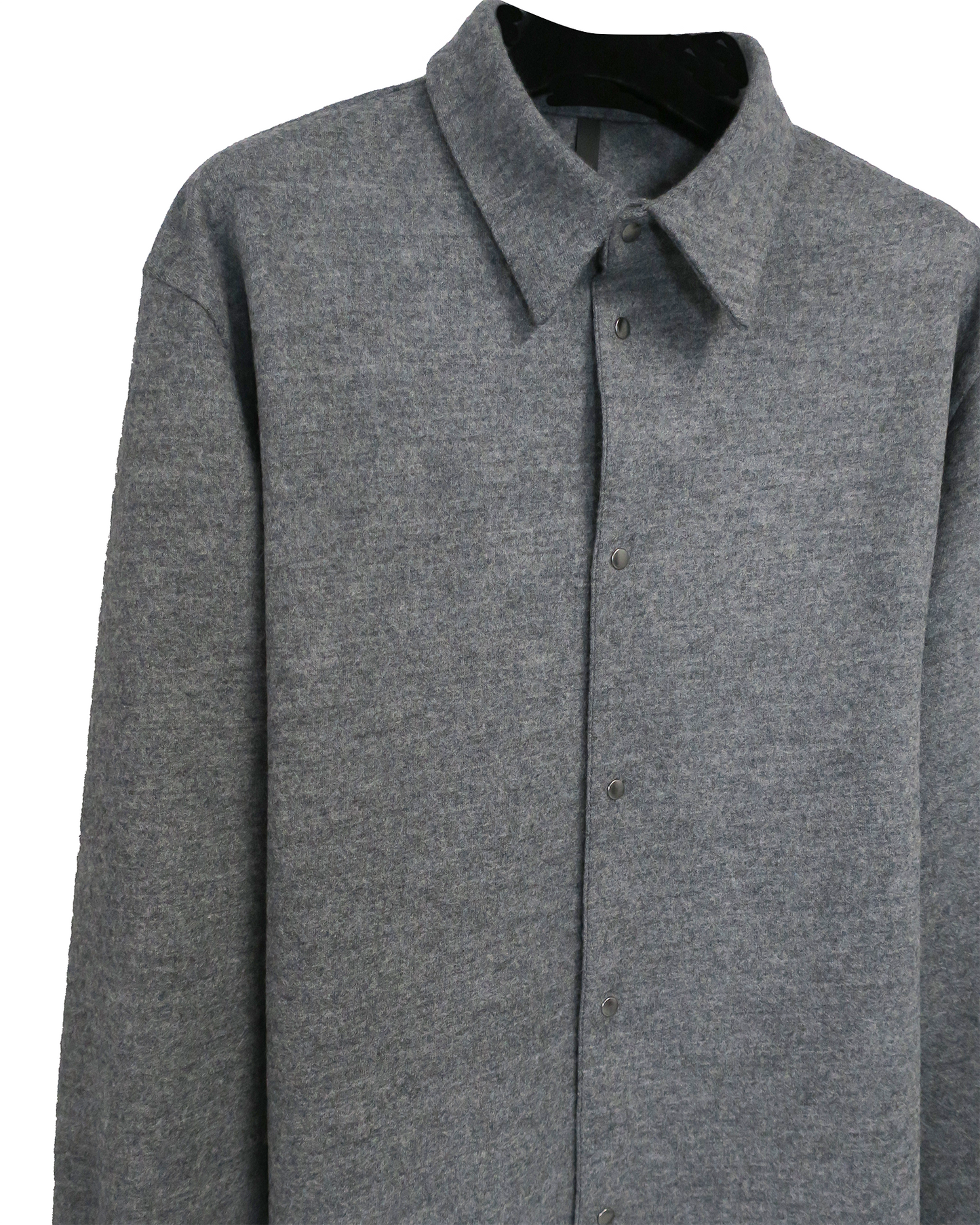 WOOL SMOOTH SQUARE SHIRTS / GRAY