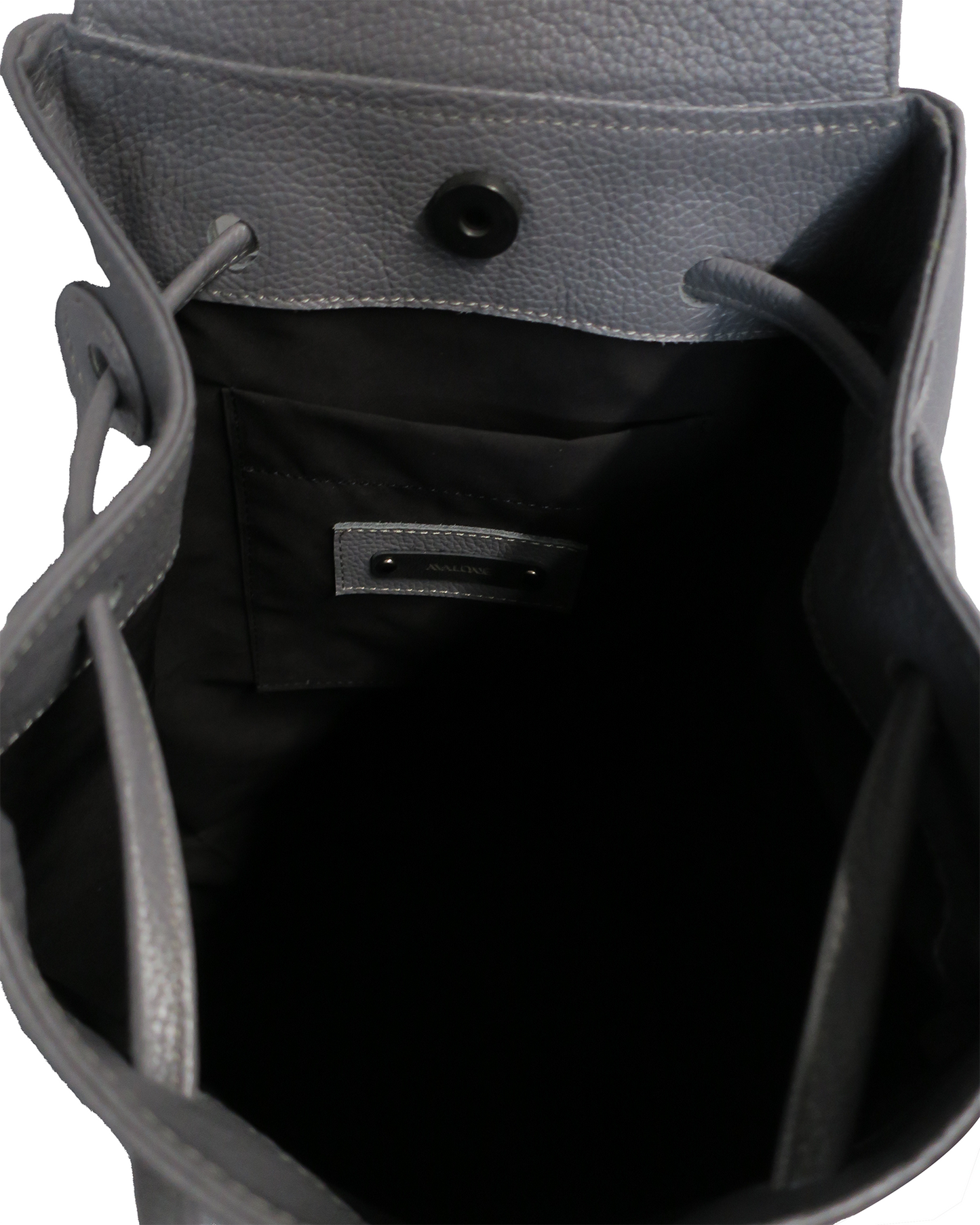 TECHNICAL COW LEATHER DRAWSTRING BAG / GRAY