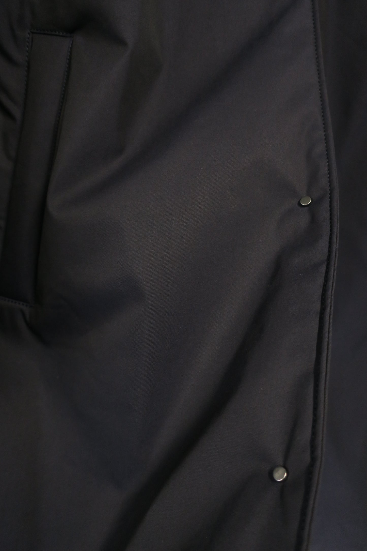 IRIDESCENT STAND-COLLAR LONG COAT/ MID NAVY