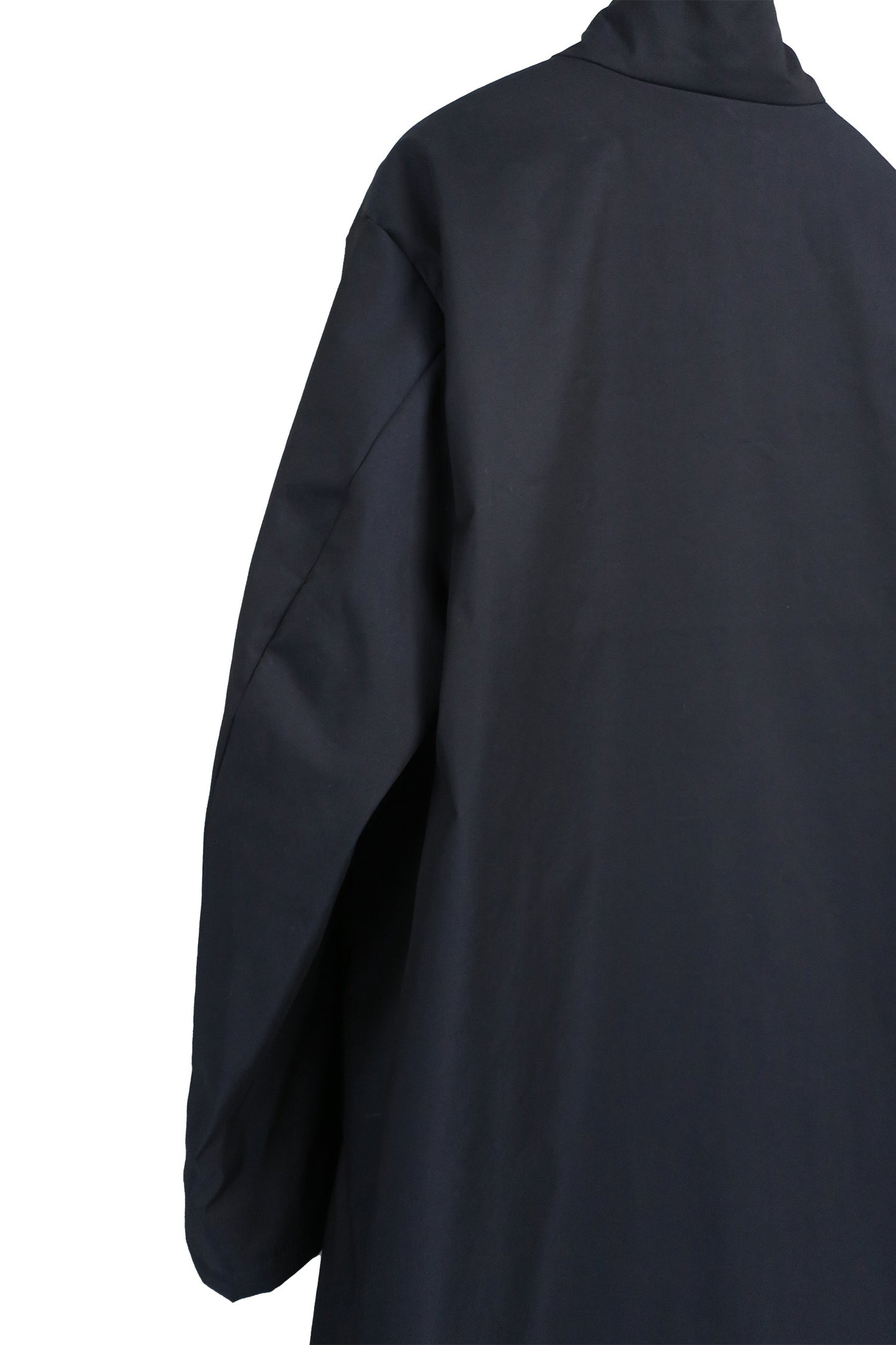 IRIDESCENT STAND-COLLAR LONG COAT/ MID NAVY