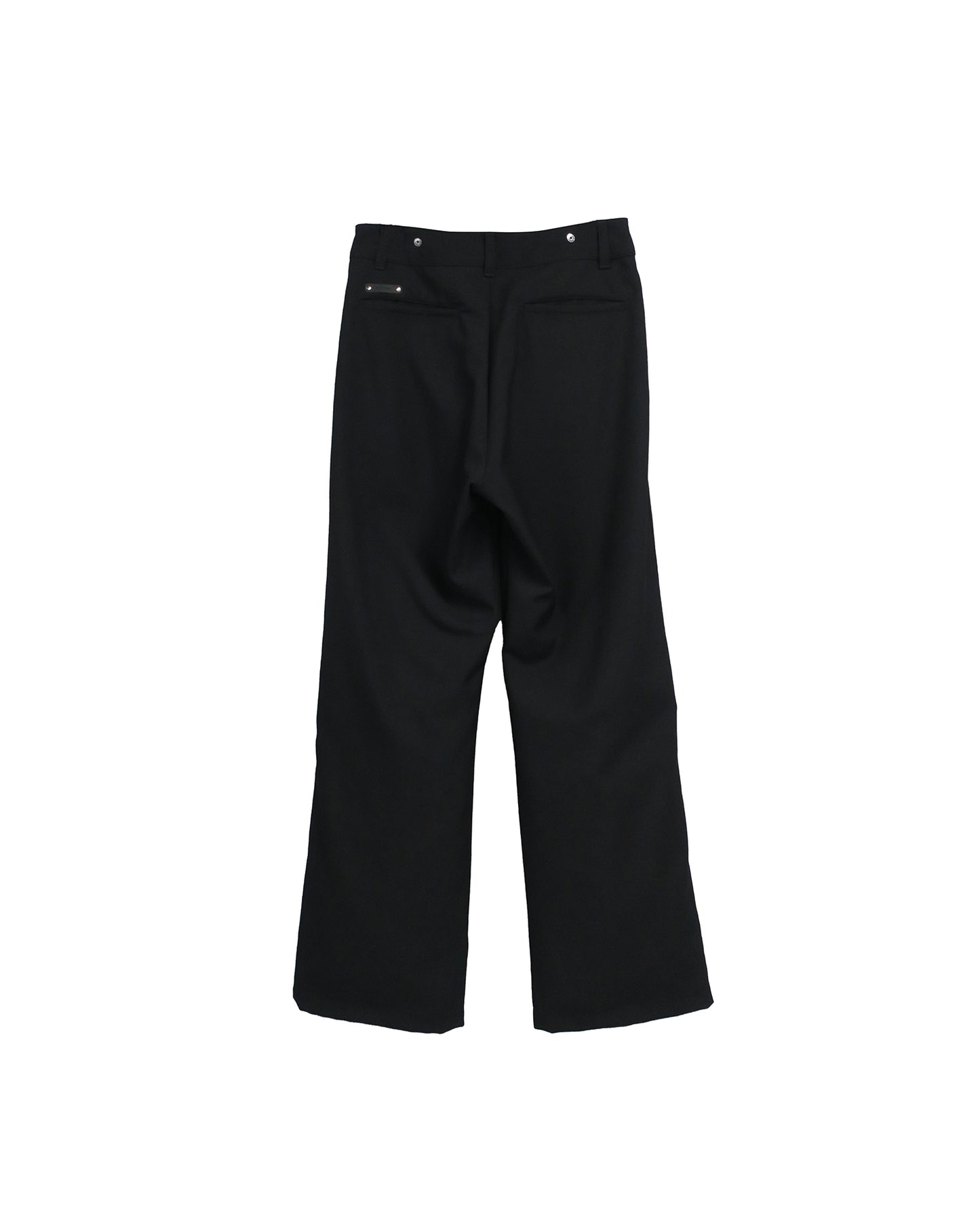 DETACHABLE HARNESS BOOT-CUT GABARDINETROUSERS / BLACK