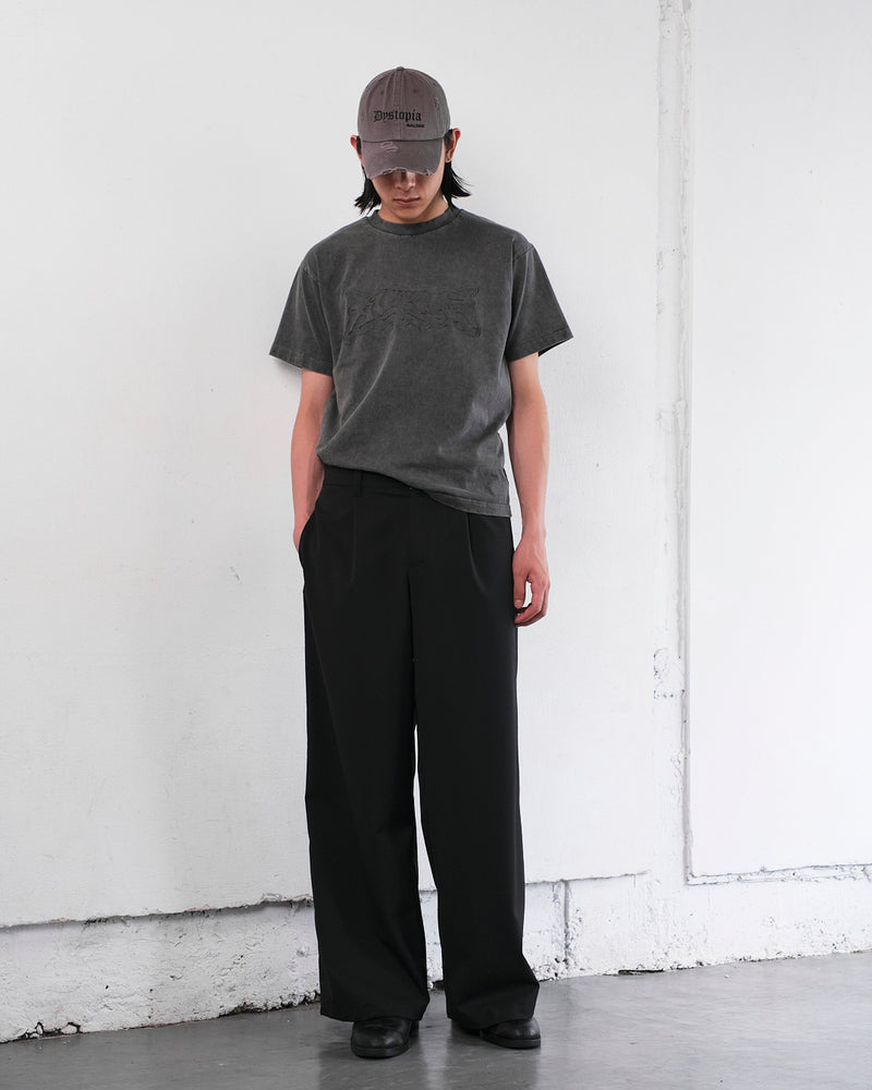 BASIC GABARDINE  WIDE PANTS / BLACK