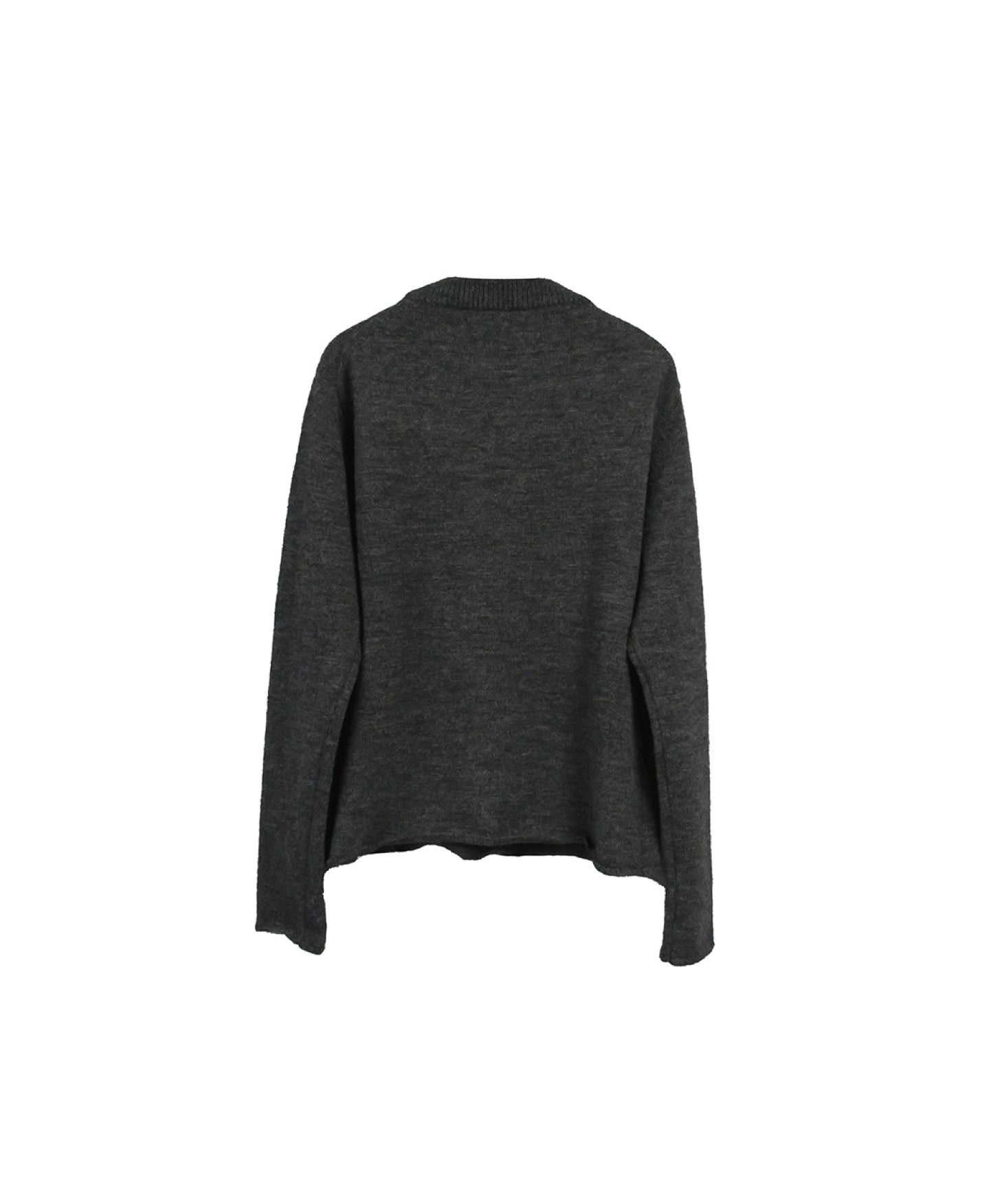 【LIMITED】LUX RIBLESS CROPPED 100%WOOL KNIT / GRAY