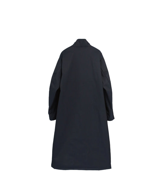 IRIDESCENT STAND-COLLAR LONG COAT/ MID NAVY