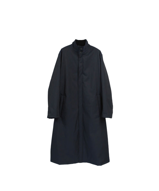 IRIDESCENT STAND-COLLAR LONG COAT/ MID NAVY