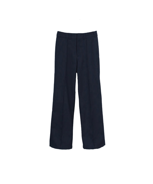 TRADITIONAL GABARDINE PIN-TUCK TROUSERS / NAVY