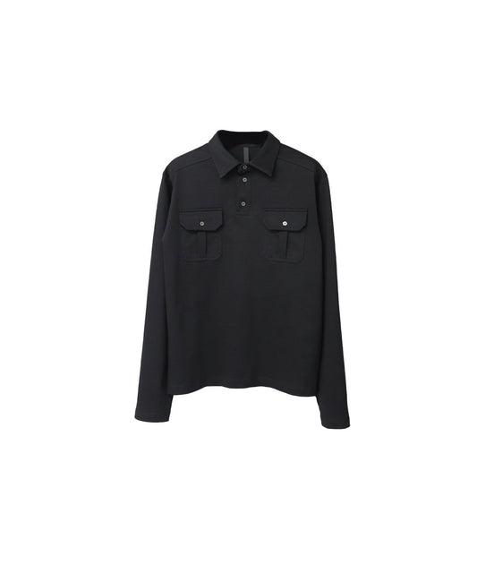 LEMMY’S DARK JERSEY LONG SLEEVE POLO/ BLACK