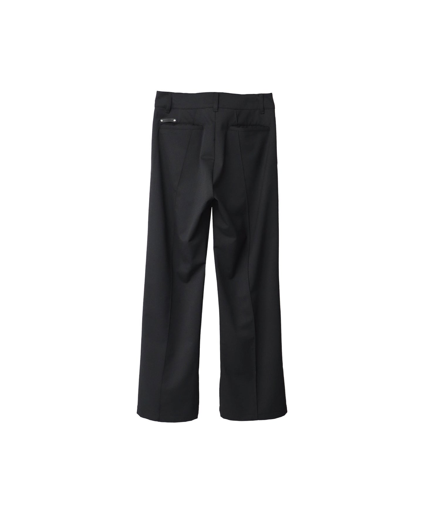 LEMMY'S GABARDINE PIN TUCK BOOT CUT TROUSERS/ BLACK