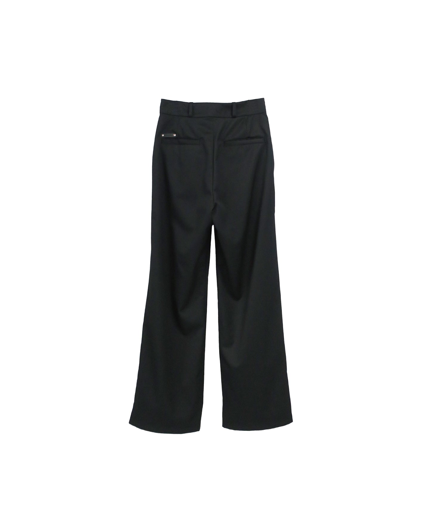SPRING WOOL GABARDINE DOUBLE LOOP RELAXED TROUSERS / BLACK