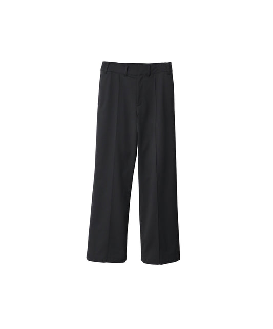 LEMMY'S GABARDINE PIN TUCK BOOT CUT TROUSERS/ BLACK