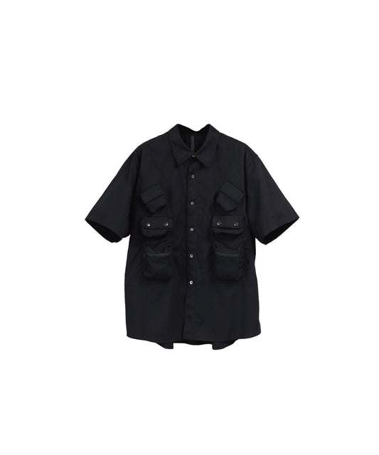 PUCKERED C-1 DOCKING SHIRT/ BLACK