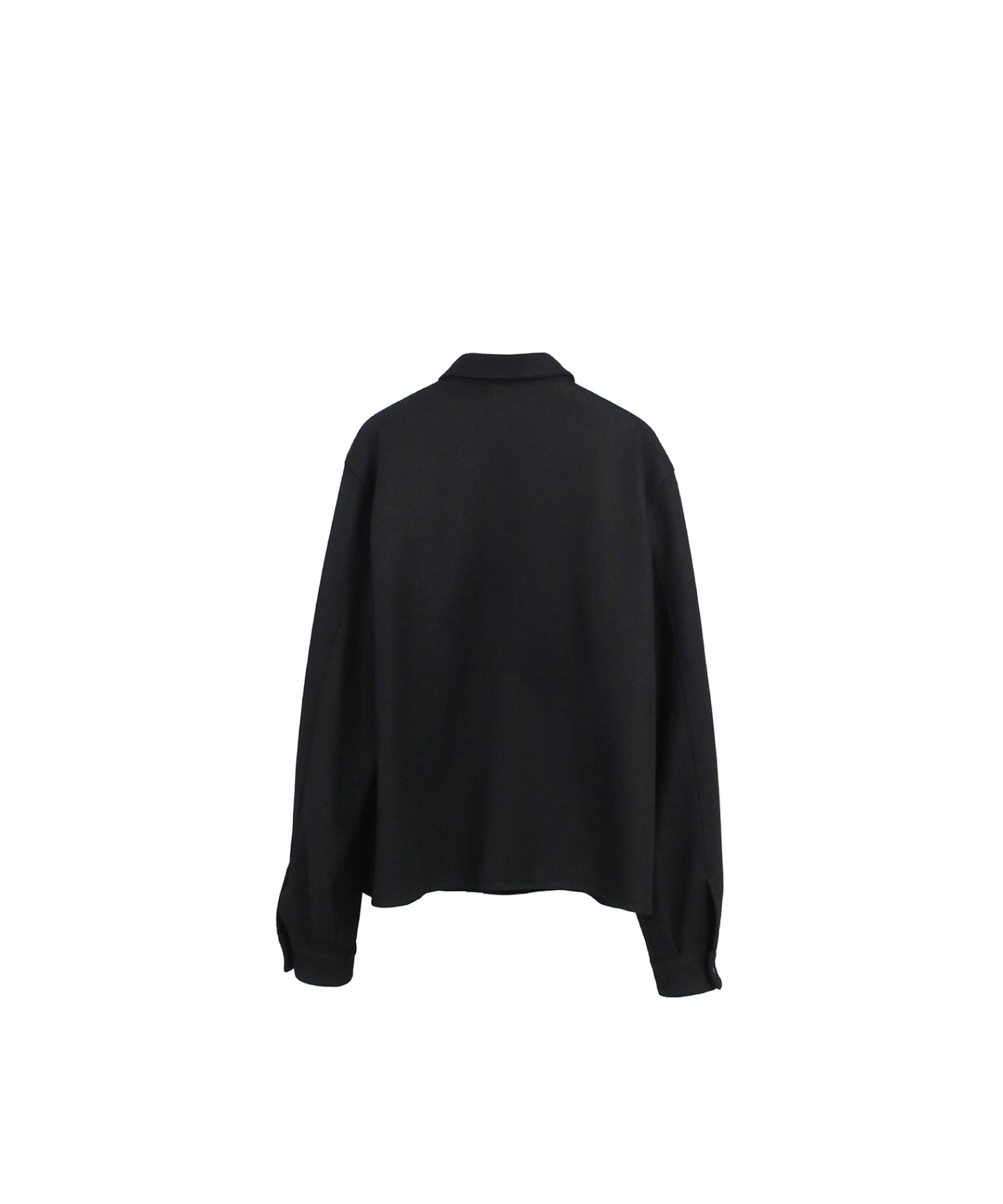 WOOL SMOOTH SQUARE SHIRTS / BLACK