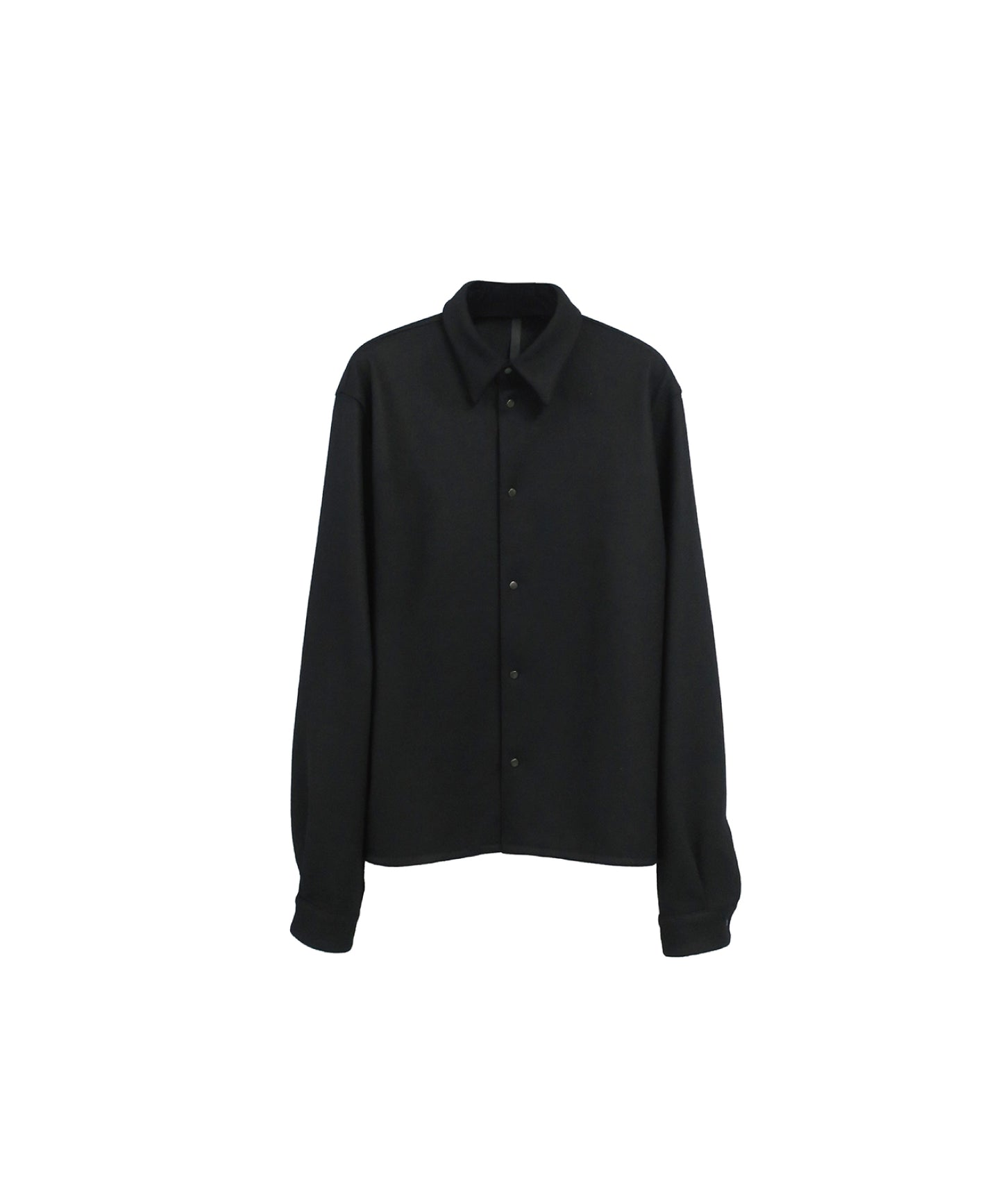 WOOL SMOOTH SQUARE SHIRTS / BLACK