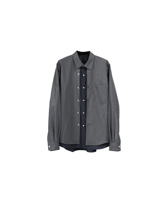 DOUBLE  BODY LAYRED IVY SHIRTS / GRAY×D-GRAY