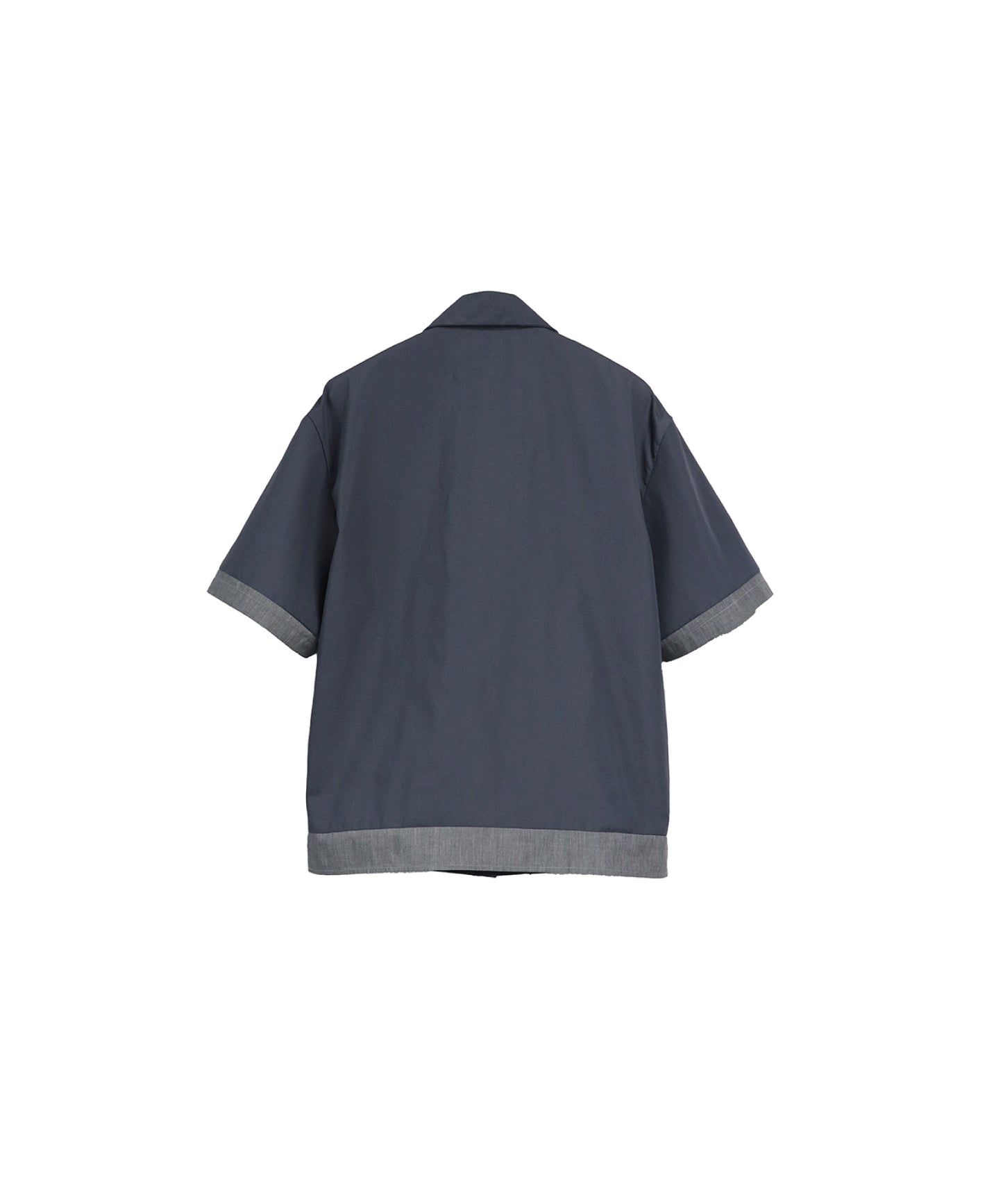 BROAD CLOTH LAYERED SHORT SLEEVE SHIRTS / GRAY×CHARCOAL
