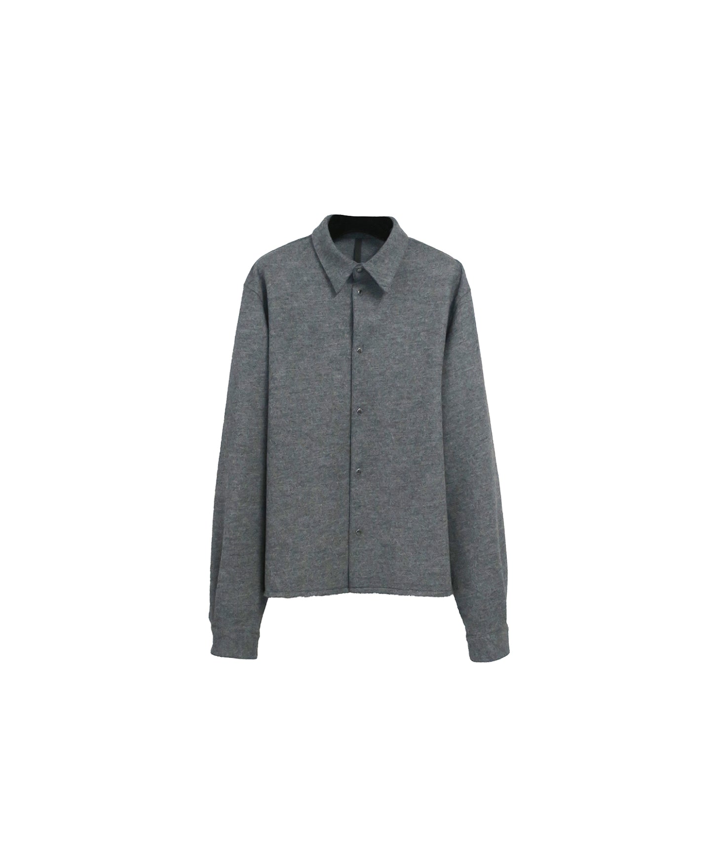 WOOL SMOOTH SQUARE SHIRTS / GRAY