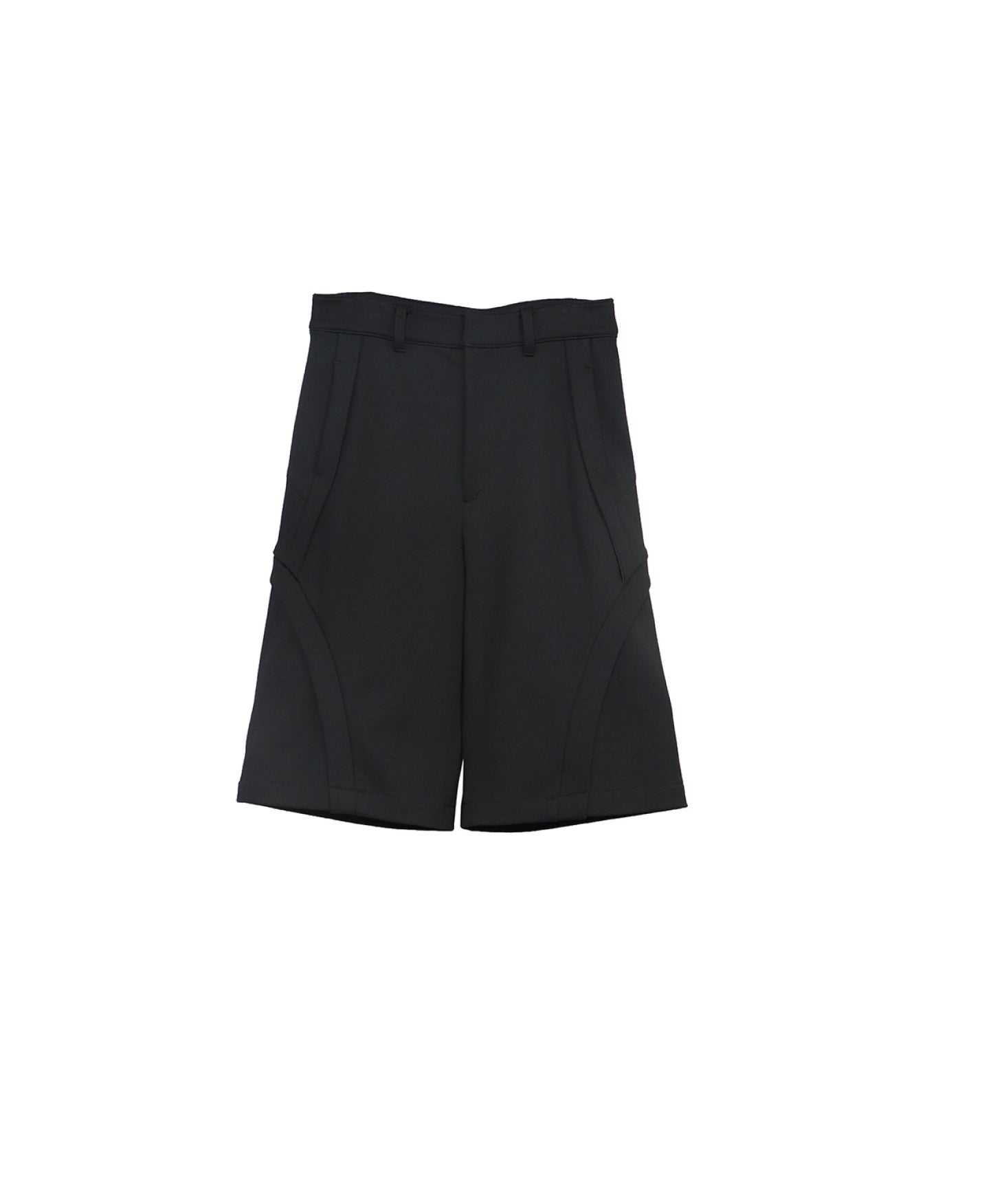 【RE-STOCK】COMPACT COTTON WIDE CROPPED TROUSERS / BLACK