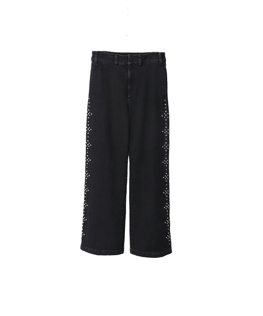 【LIMITED QUANTITY】ACE OF SPADES BLACK BOOT CUT STUDS / BLACK