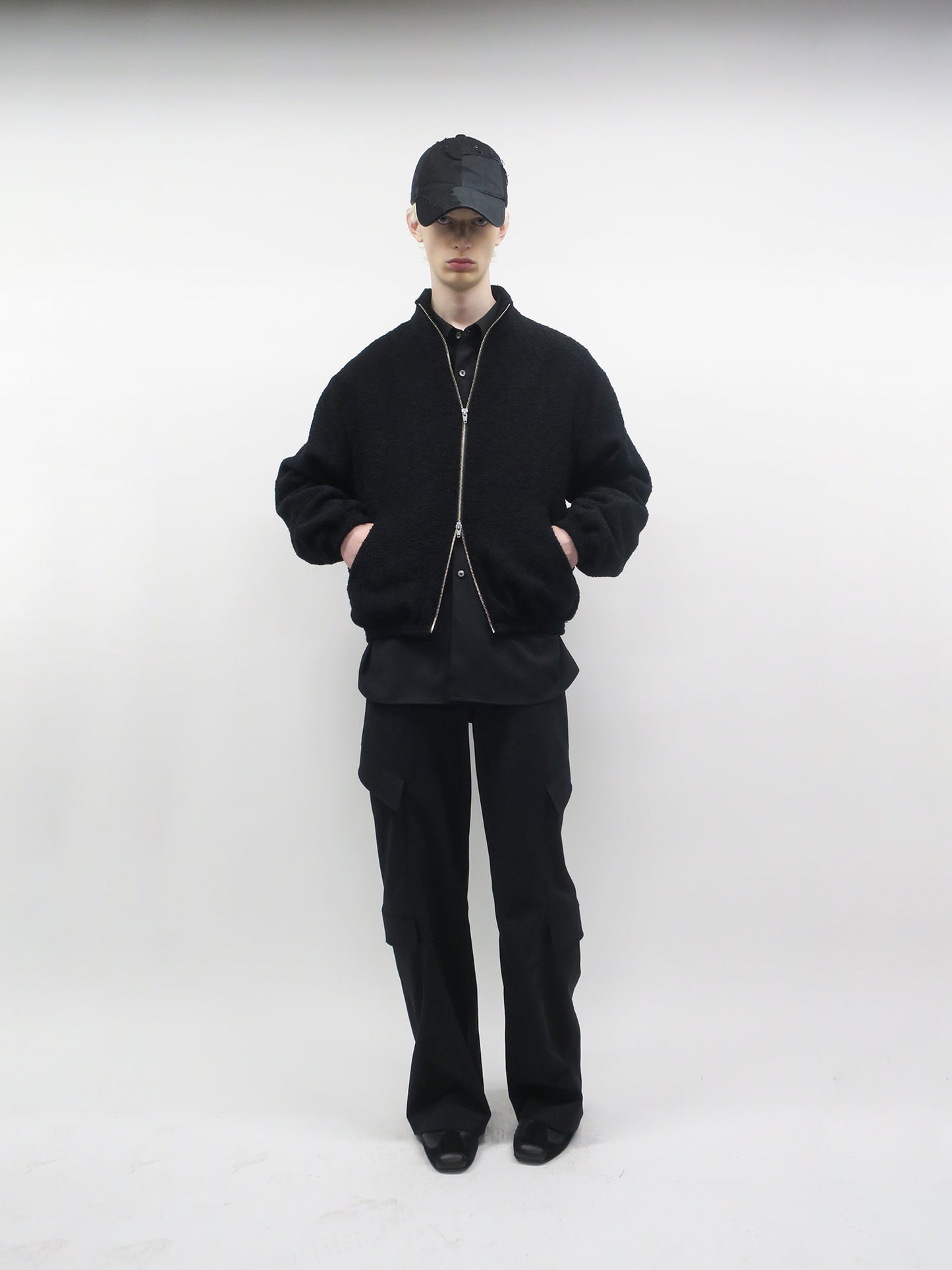 LOOP TWEED MOHAIR HERITAGE  BLOUSON/ BLACK