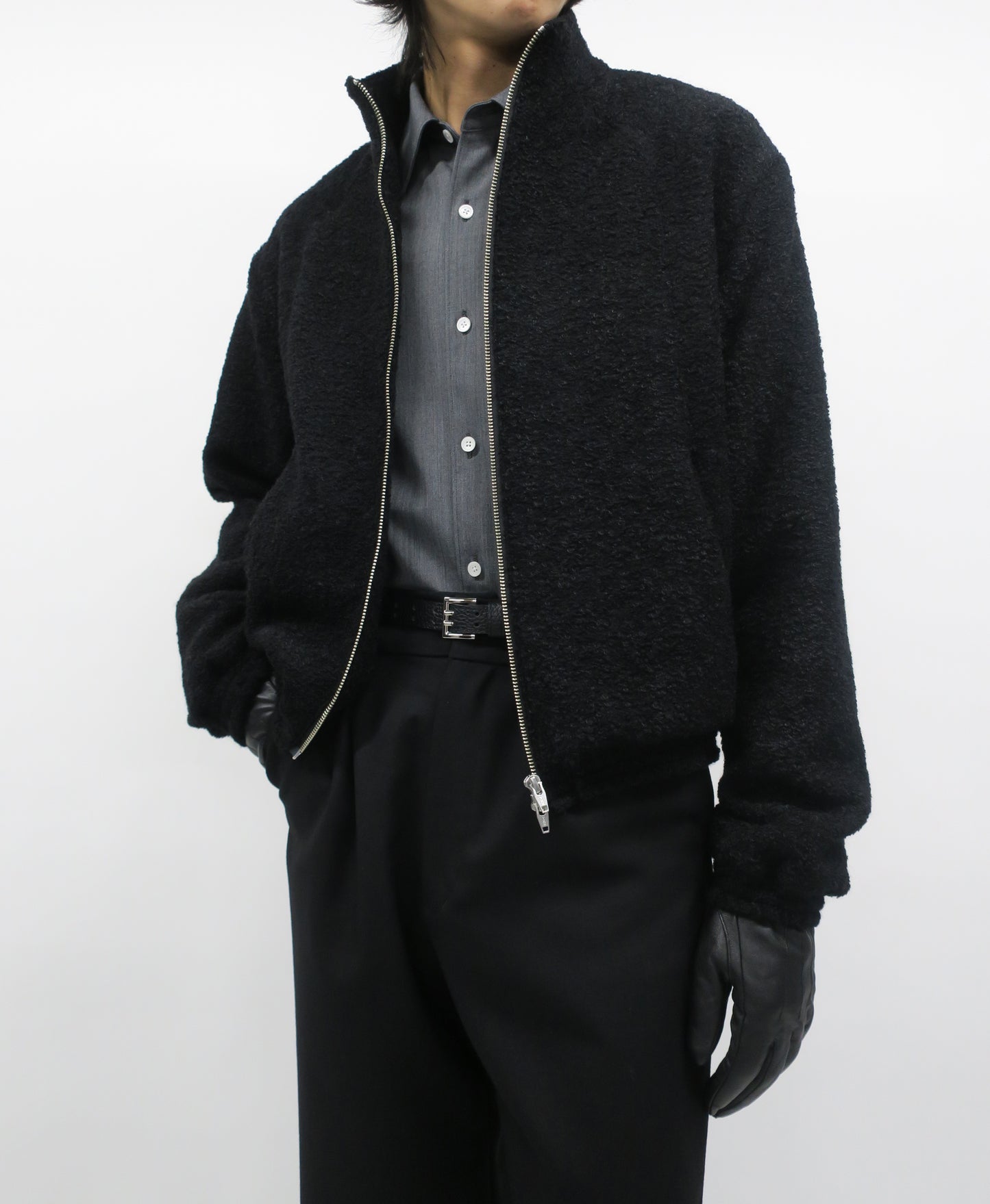 FLEX GABARDINE WOOL BOX SHIRTS/ GRAY