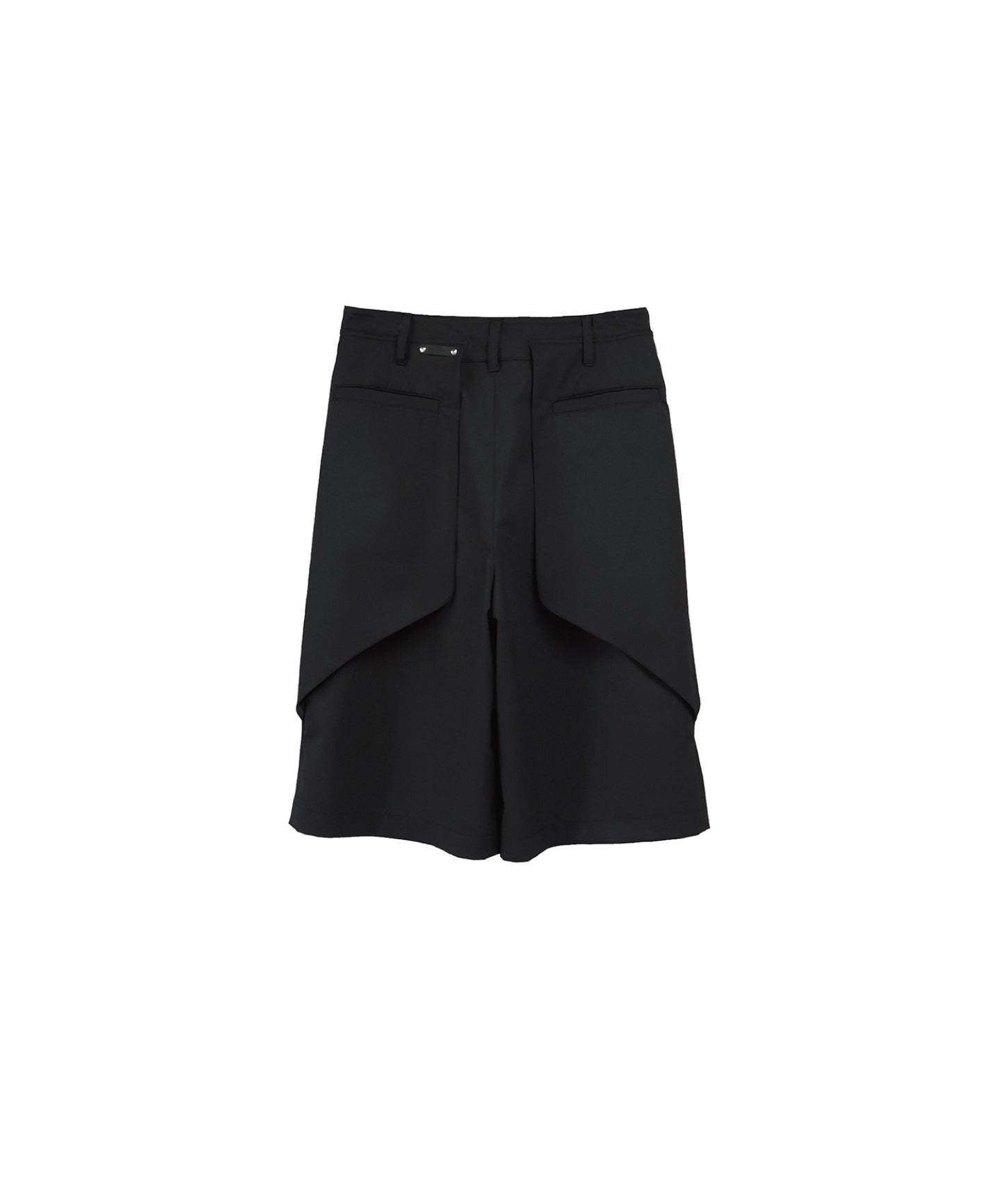 FLEX GABARDINE CROPPED WIDE TROUSERS/ BLACK