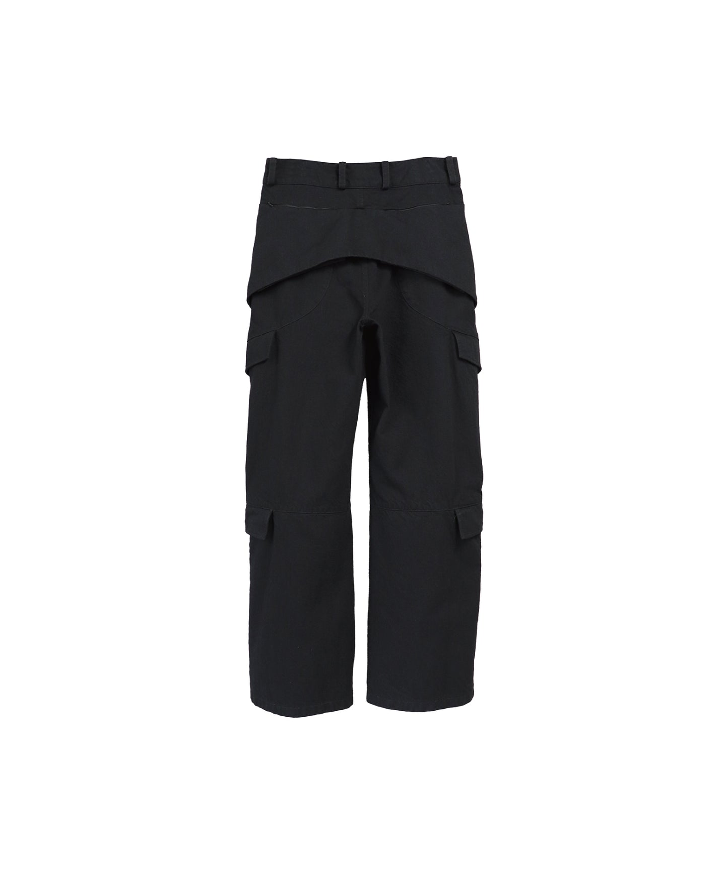 STRUCTURED UTILITY DENIM TROUSERS / BLACK