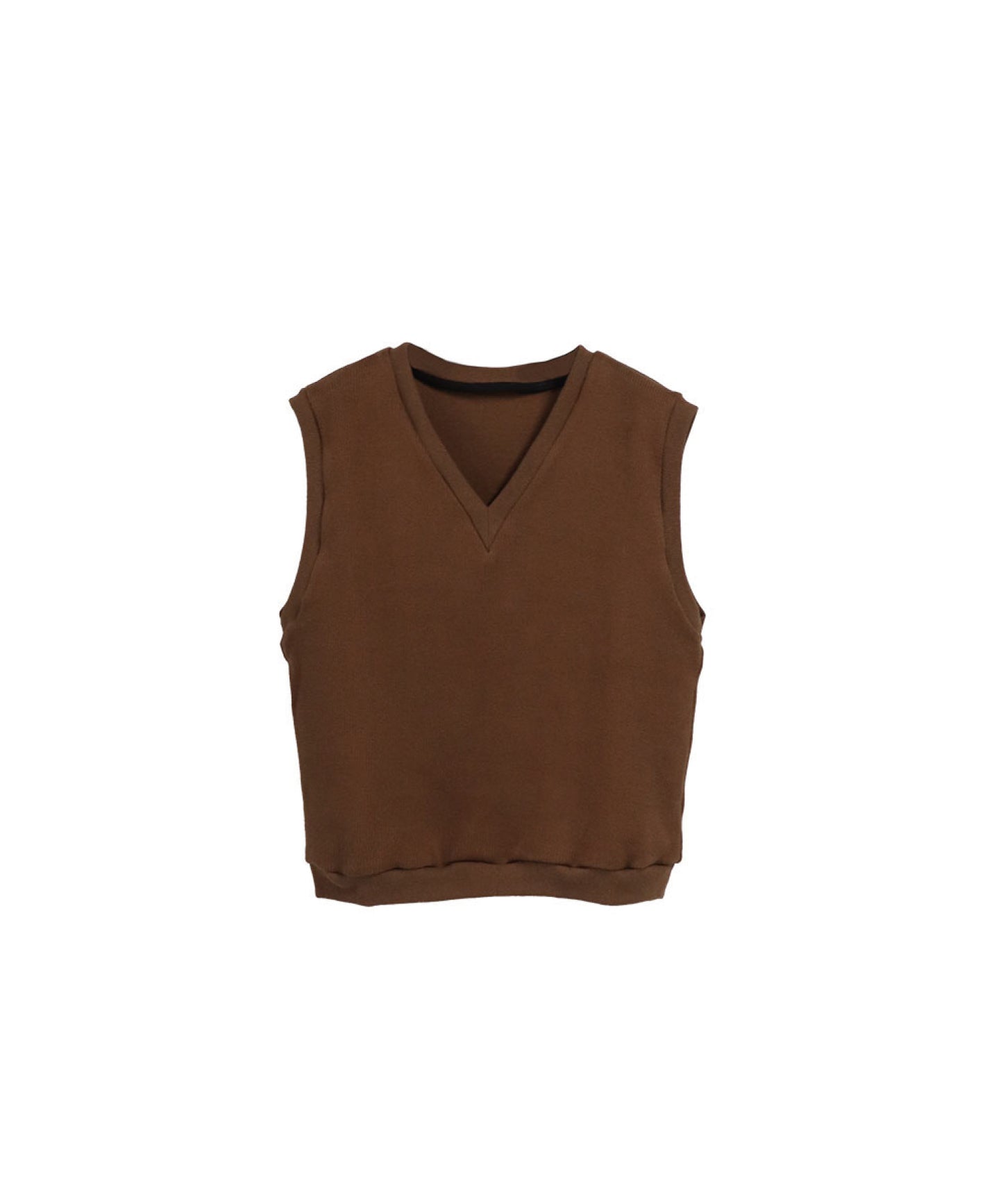 COTTON KNIT IVY VEST/ BROWN