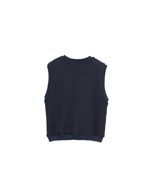 COTTON KNIT IVY VEST/ NAVY