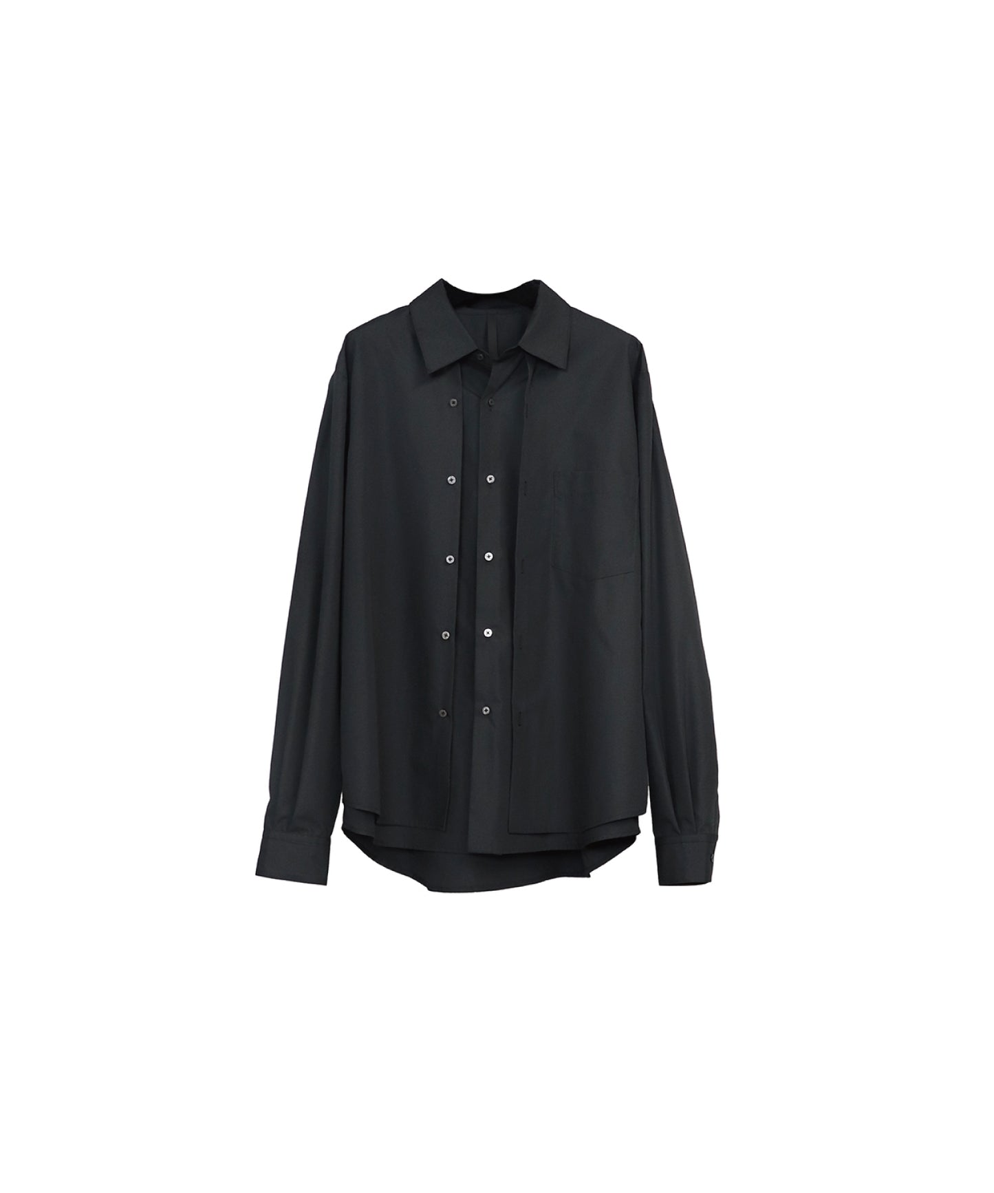 DOUBLE  BODY LAYRED IVY SHIRTS / BLACK