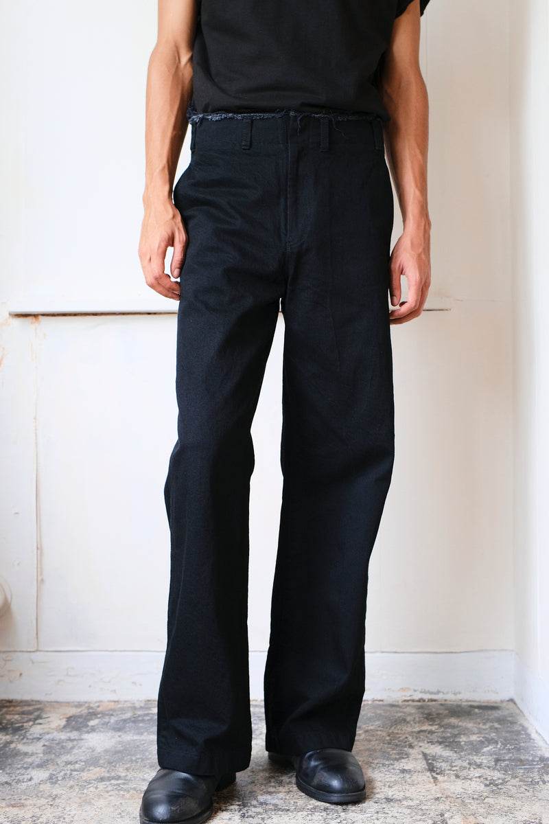 FRAYING BOOT CUT DENIM  / BLACK