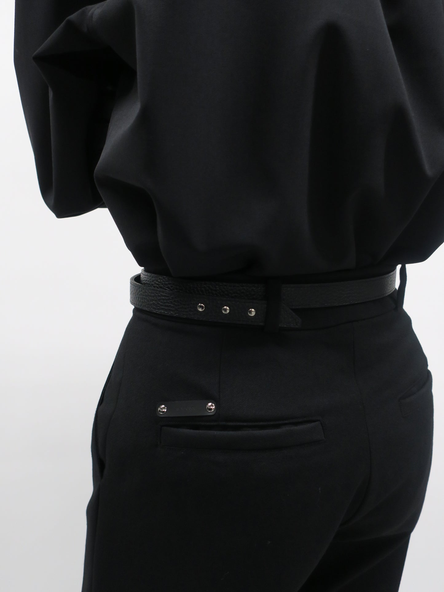 DOUBLE-PIN NARROW BELT / BLACK