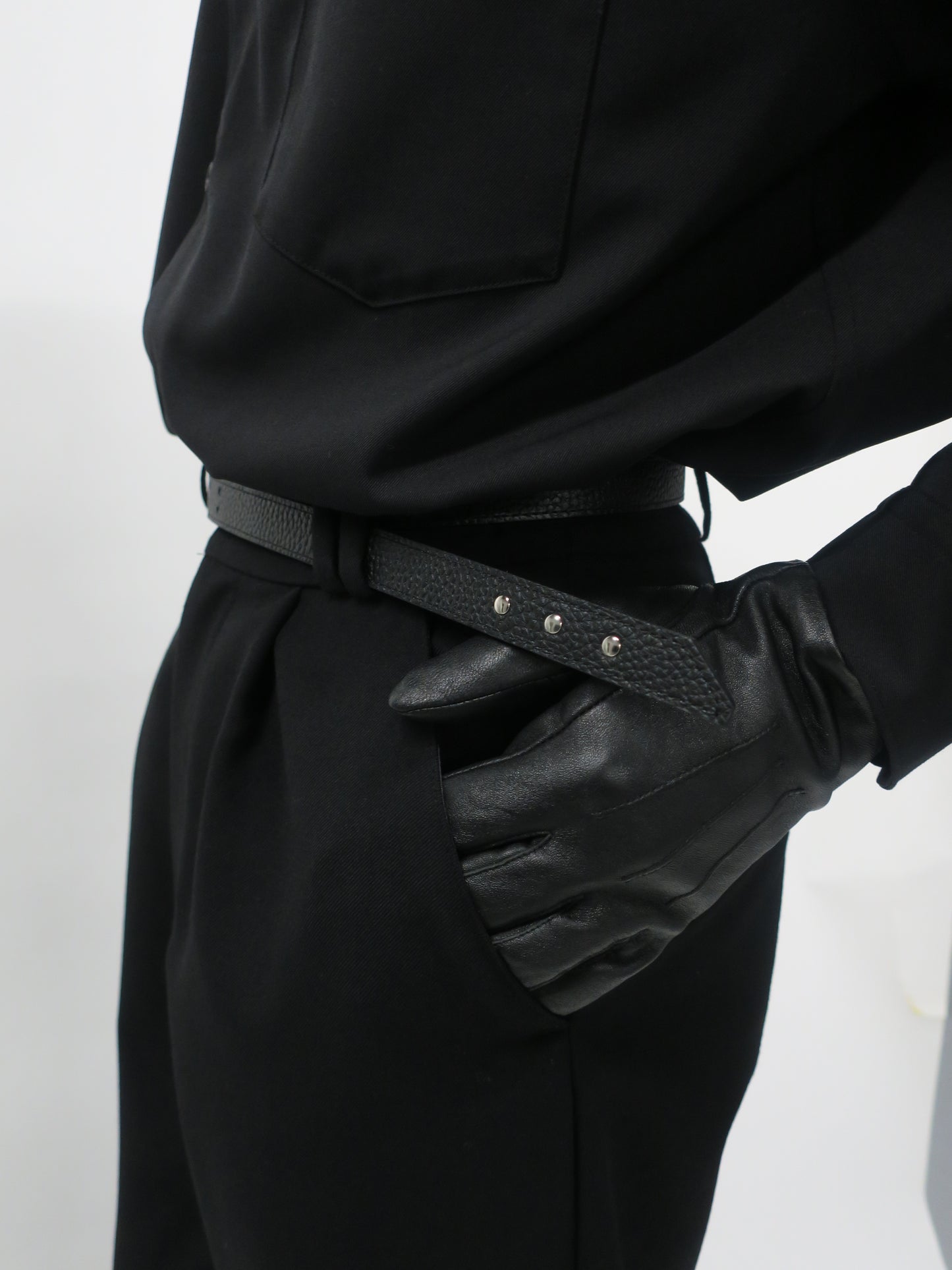 DOUBLE-PIN NARROW BELT / BLACK