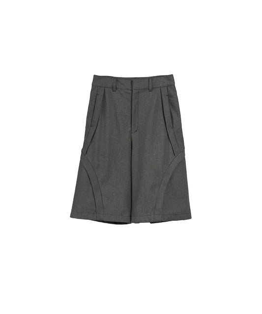 THREE-D DENIM WIDE CROPPED WIDE TROUSERS/ D-GRAY