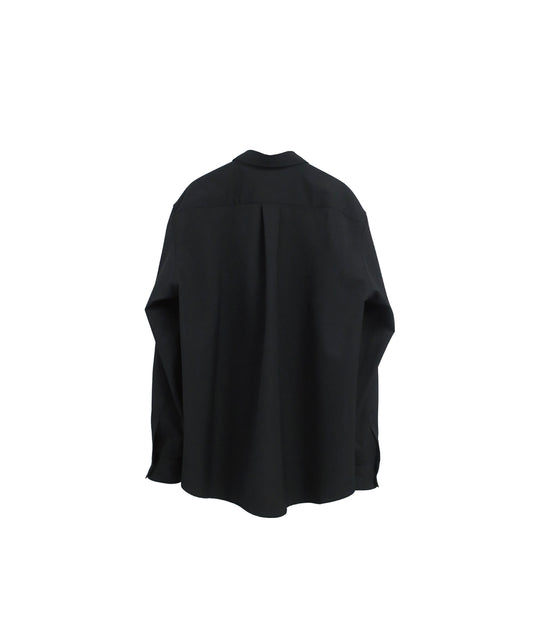 FLEX GABARDINE WOOL BOX SHIRTS/ BLACK