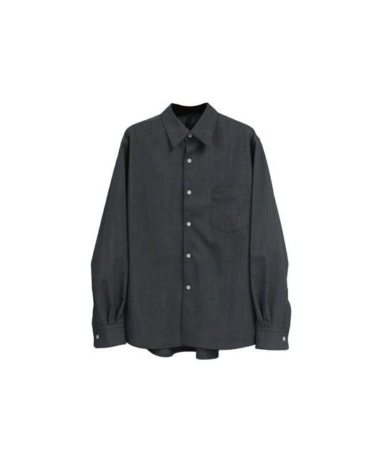 FLEX GABARDINE WOOL BOX SHIRTS/ GRAY