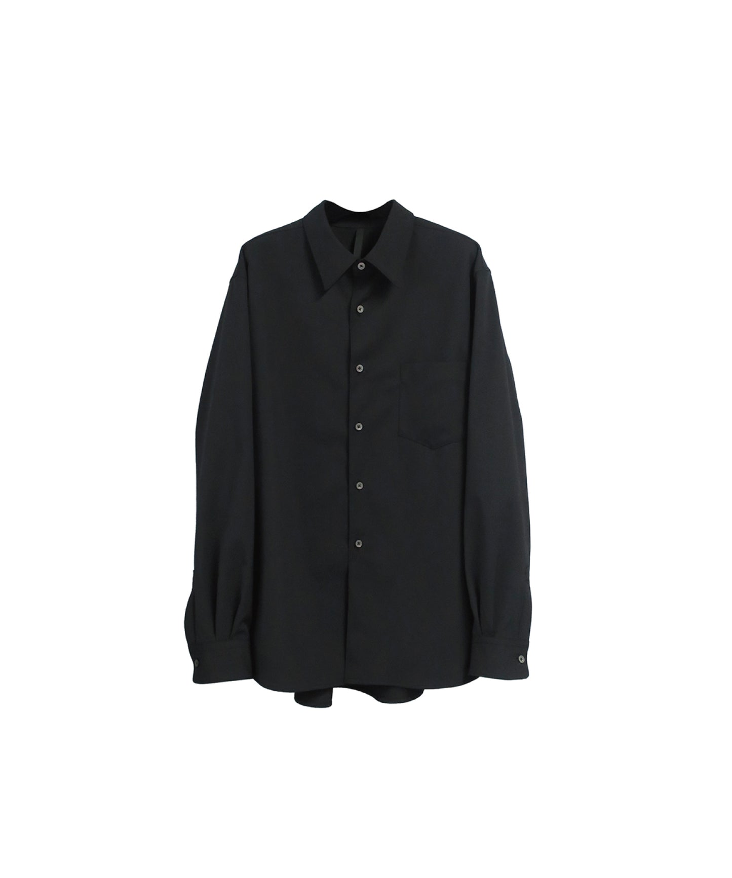 FLEX GABARDINE WOOL BOX SHIRTS/ BLACK