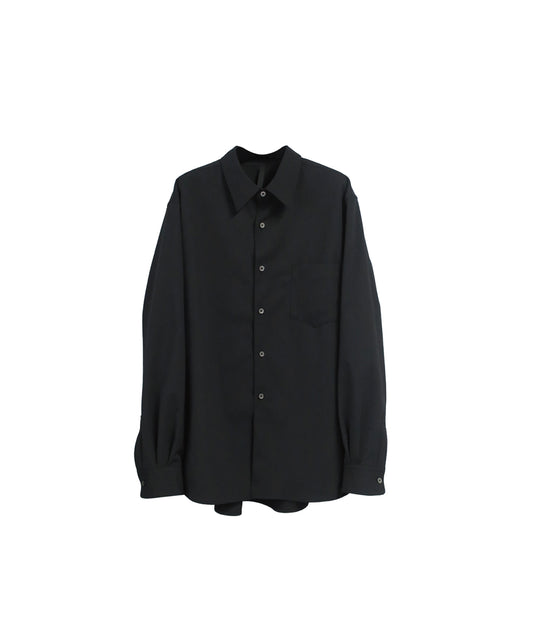 FLEX GABARDINE WOOL BOX SHIRTS/ BLACK