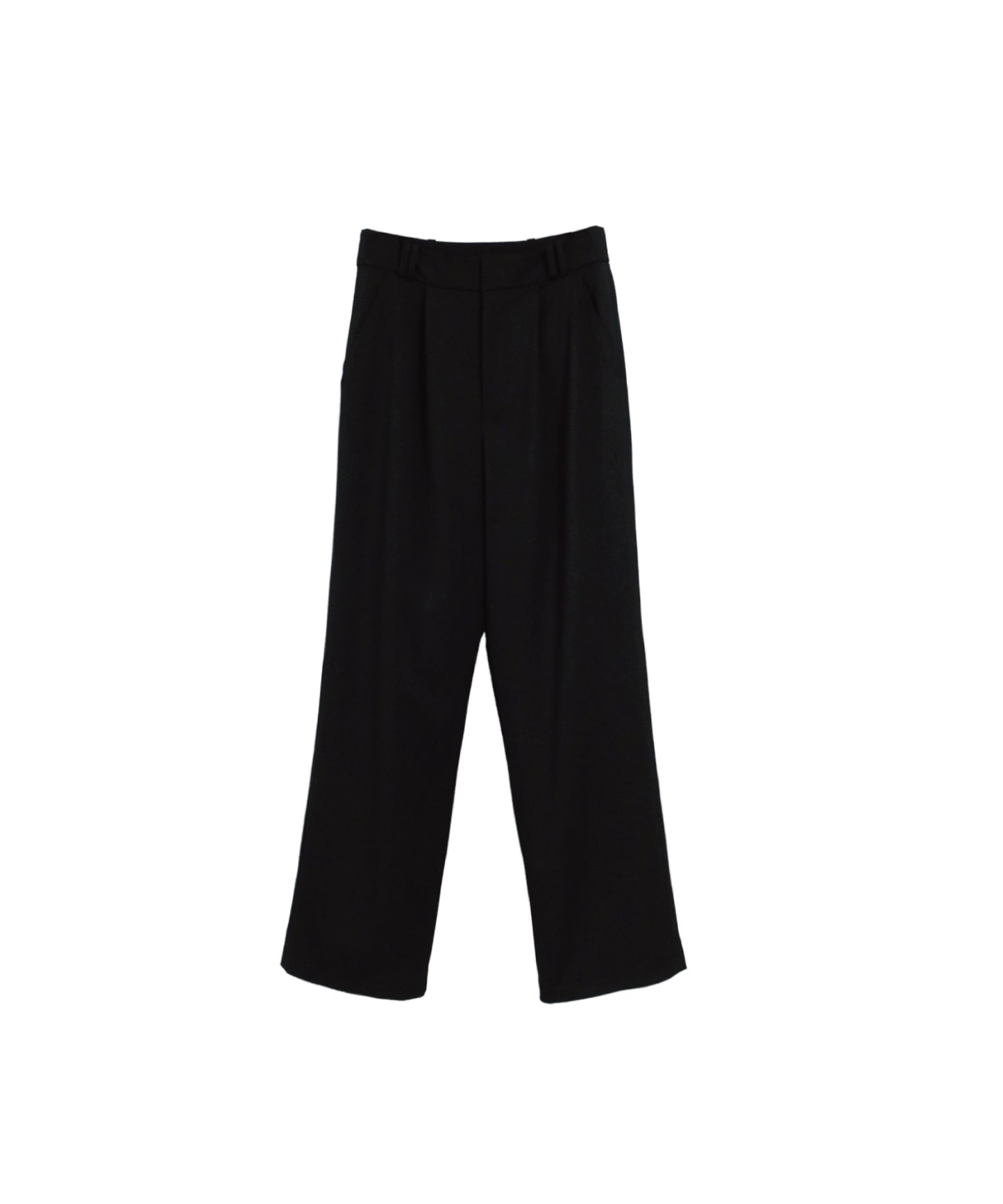 DOUBLE LOOP RELAXED STRAIGHT TROUSERS / BLACK