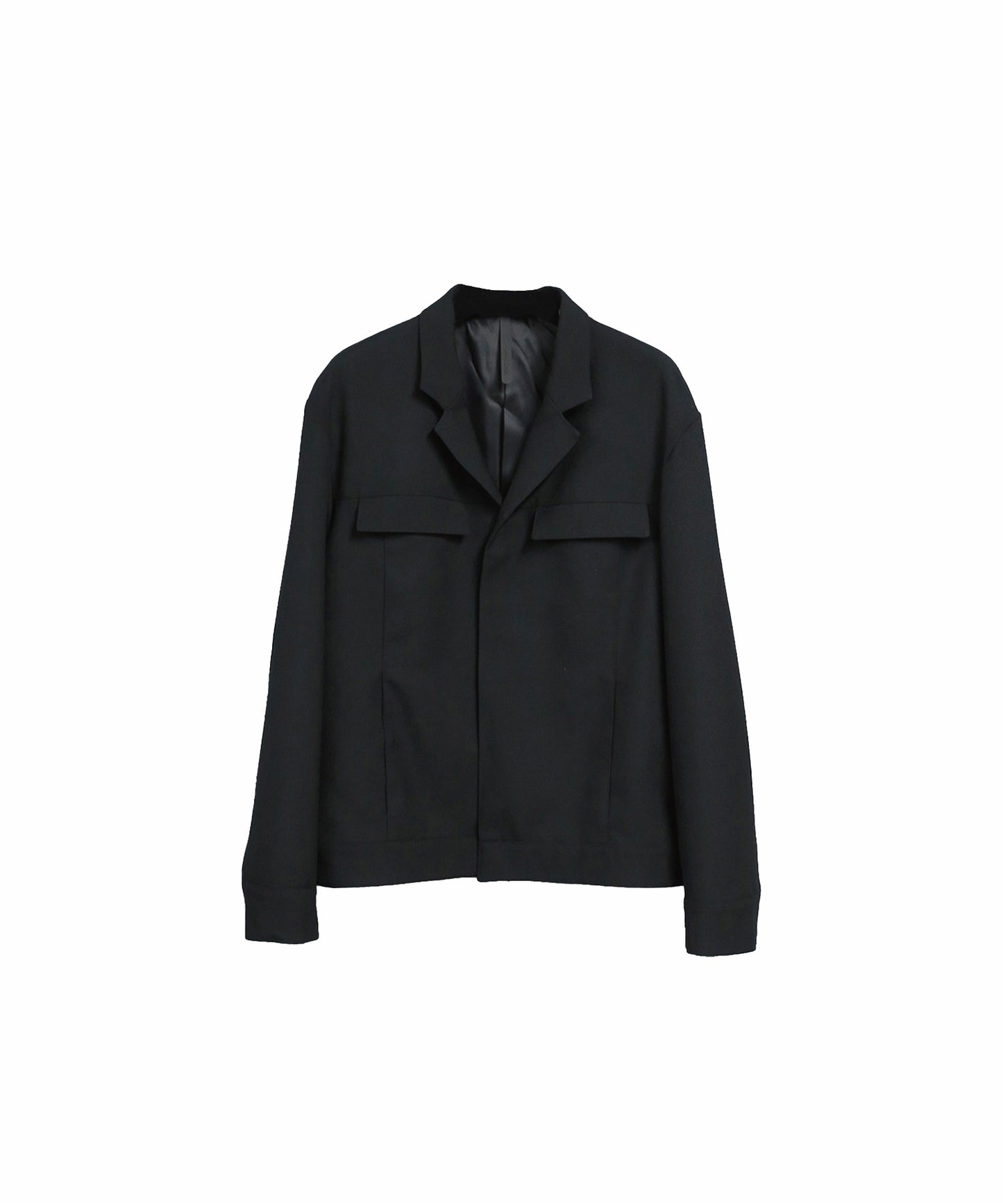 GABERDINE WOOL MODERN  IKE JACKET / BLACK