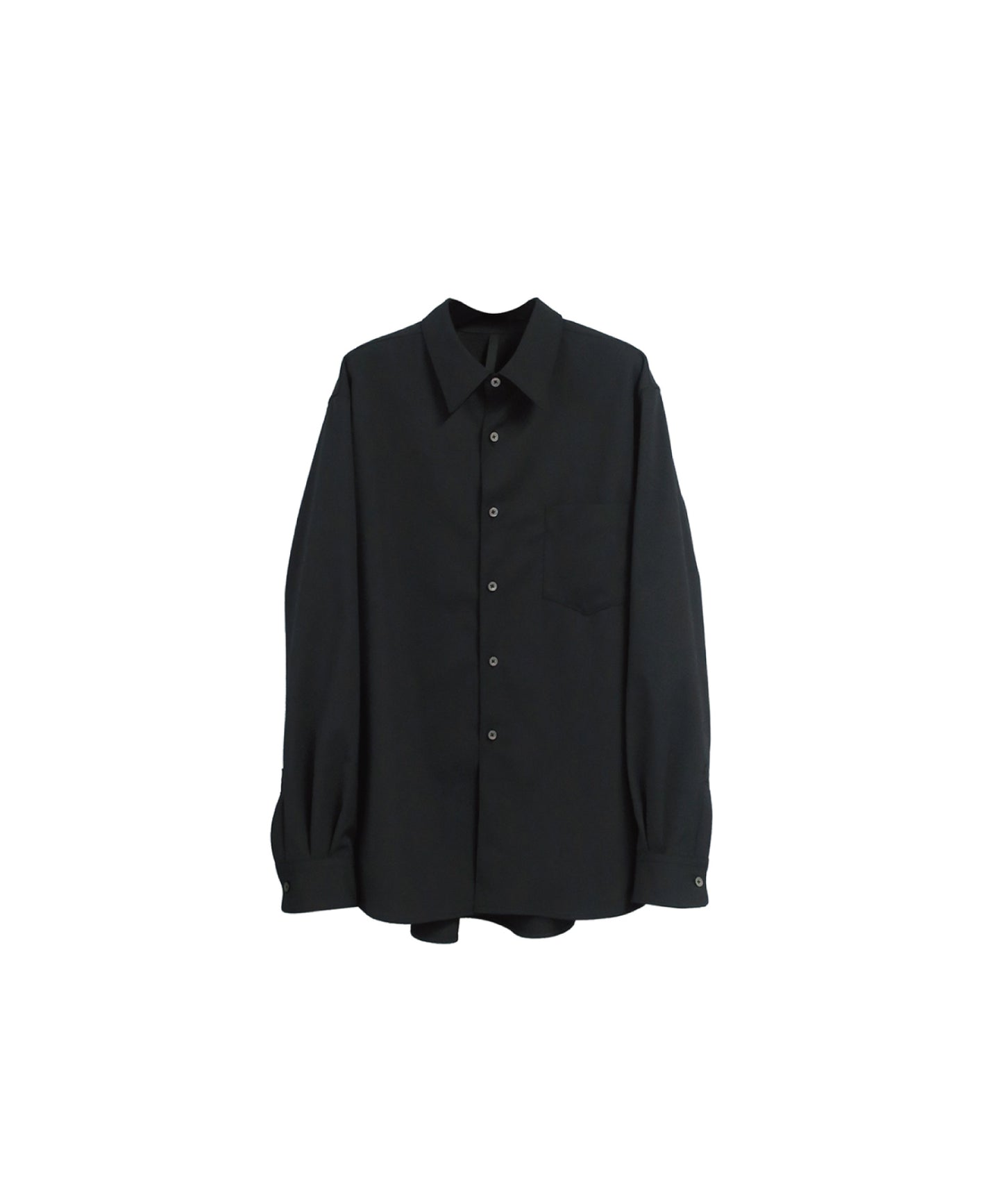 FLEX GABARDINE WOOL BOX SHIRTS/ BLACK
