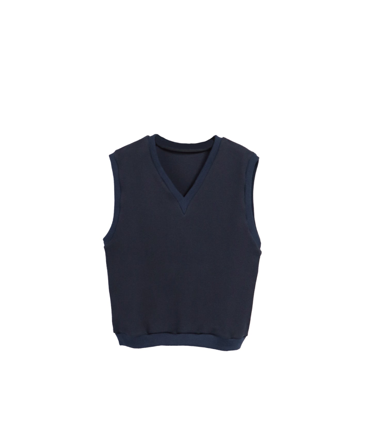COTTON KNIT IVY VEST/ NAVY