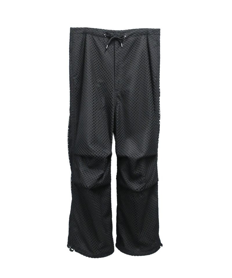 DOUBLE FABRIC GHILLIE PANTS / BLACK